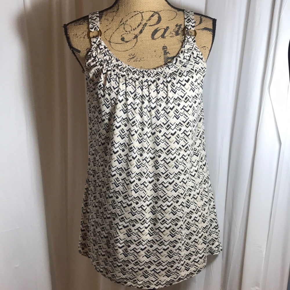 Banana Republic Black Beige Bra Tank Top O Rings